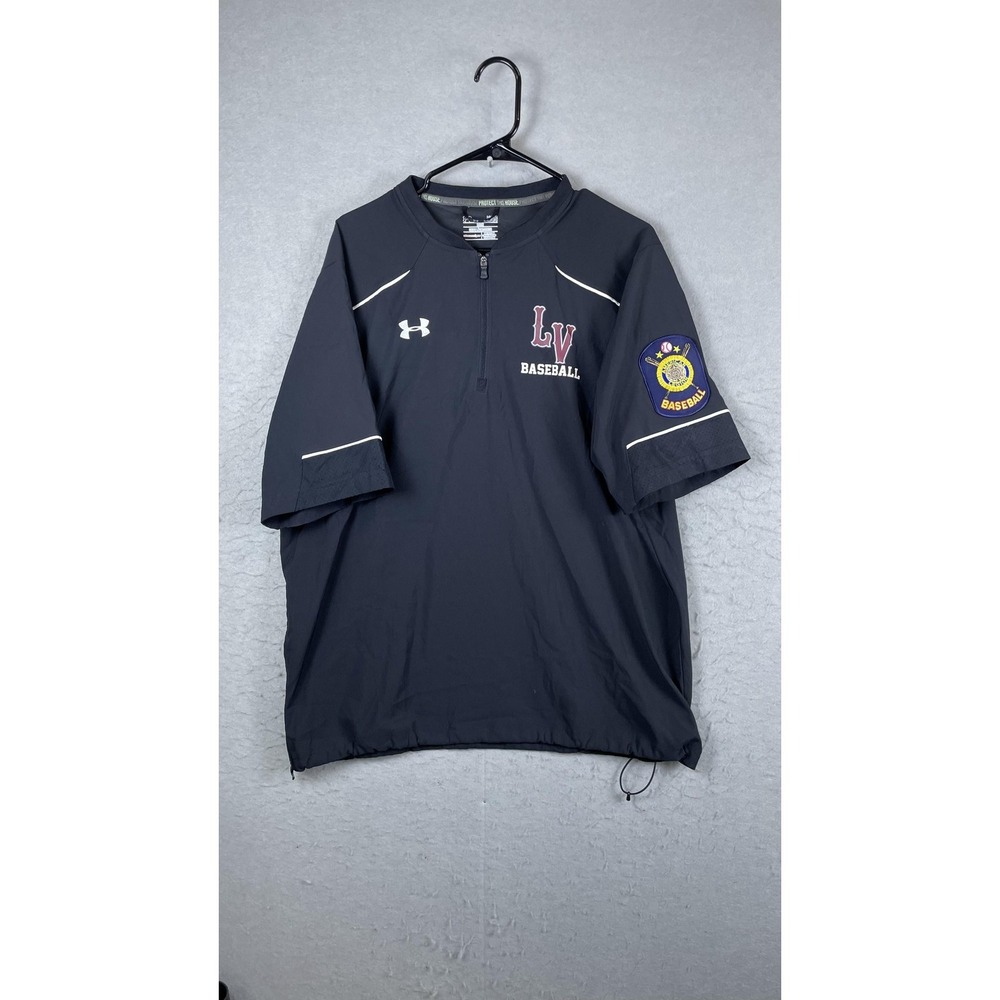 American Legion Baseball Pullover Jacket Mens Large Blue Under‎ Armour 1/4 Zip